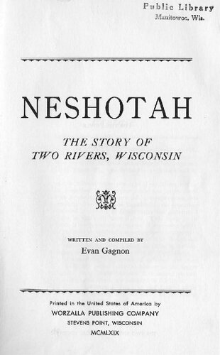 Neshotah: the story of Two Rivers, Wisconsin