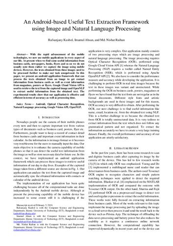 An Android-based Useful Text Extraction Framework  using Image and Natural Language Processing