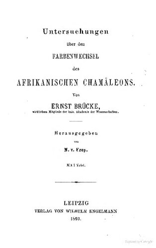 Untersuchungen über den Farbenwechsel  des afrikanischen Chamäleons