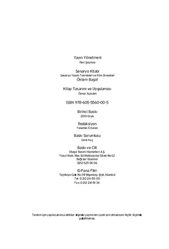 Senaryo Kitabı: Senaryo Yazım Teknikleri ve Film Örnekleri