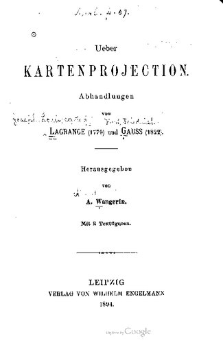 Über Kartenprojektion : Abhandlungen (1779), (1822)