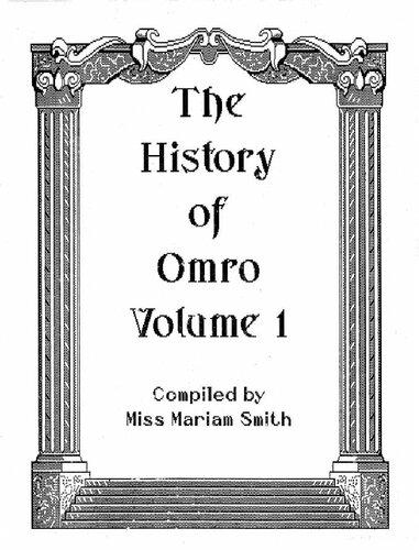 The history of Omro: Volume 1
