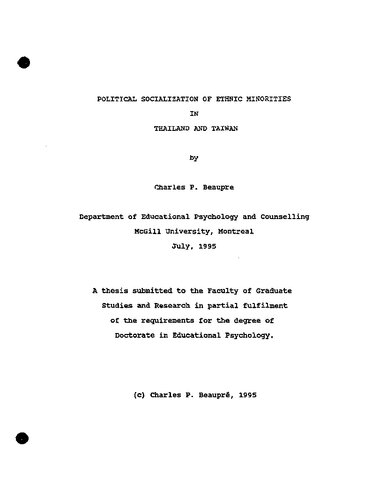 Political socialization of ethnic minorities in Thailand and Taiwan
