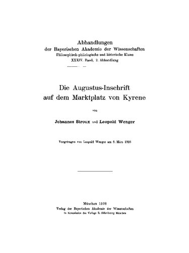 Die Augustus-Inschrift auf dem Marktplatz von Kyrene