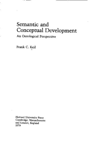 Semantic and Conceptual Development: An Ontological Perspective