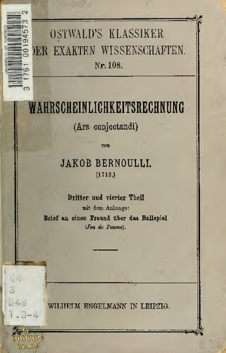 Wahrscheinlichkeitsrechnung (Ars conjectandi, 1713)