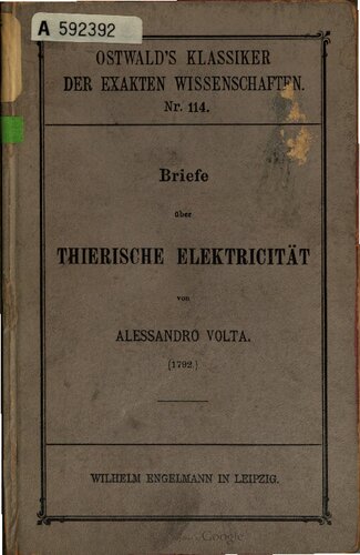 Briefe über tierische Elektrizität (1792)