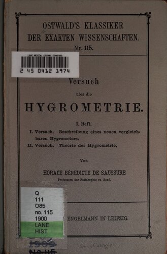Versuch über die Hygrometrie (1783)