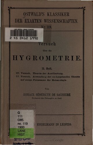 Versuch über die Hygrometrie (1783)
