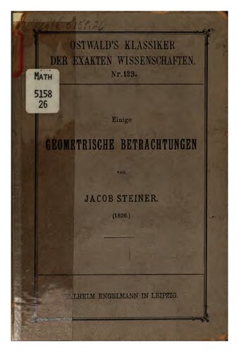Einige geometrische Betrachtungen (1826)