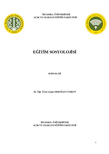 EĞİTİM SOSYOLOJİSİ