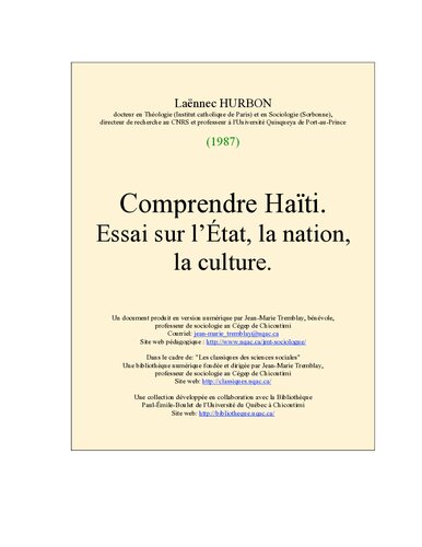 Comprendre Haïti. Essai sur l'État, la nation, la culture.