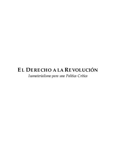 El Derecho a la Revolución