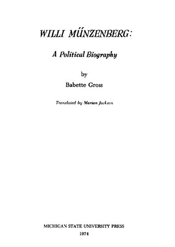 Willi Münzenberg: a political biography