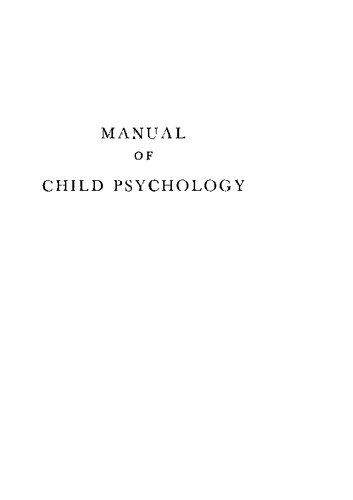 Manual of child psychology