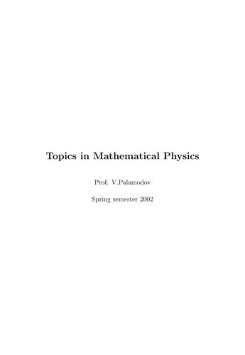 Topics in Mathematical Physics