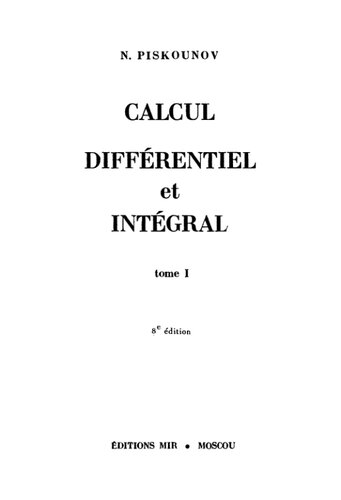 Calcul différentiel et intégral 1
