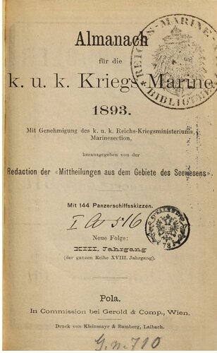 Almanach für die k.u.k. Kriegsmarine 1893