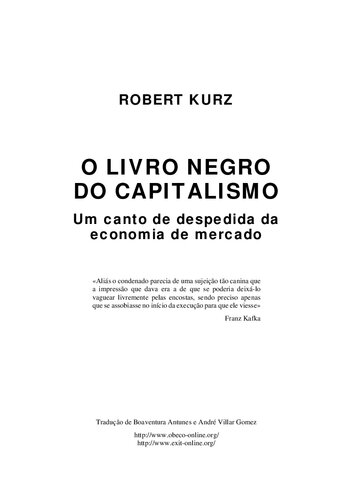 O livro negro do capitalismo. Um canto de despedida da economia de mercado