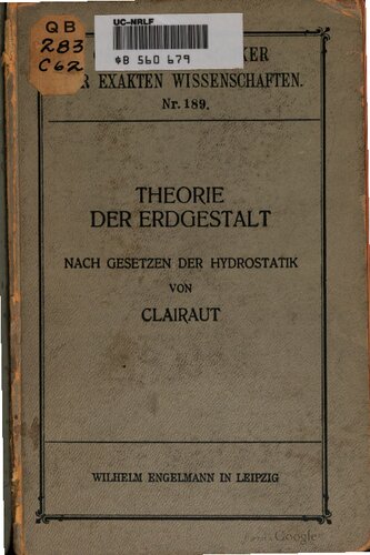 Theorie der Erdgestalt nach Gesetzen der Hydrostatik