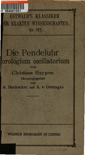 Die Pendelurh (Horologium oscillatorum)
