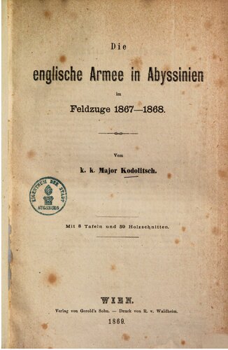 Die englische Armee in Abyssinien im Feldzuge 1867-1868