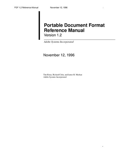 Portable Document Format Reference Manual, Version 1.2