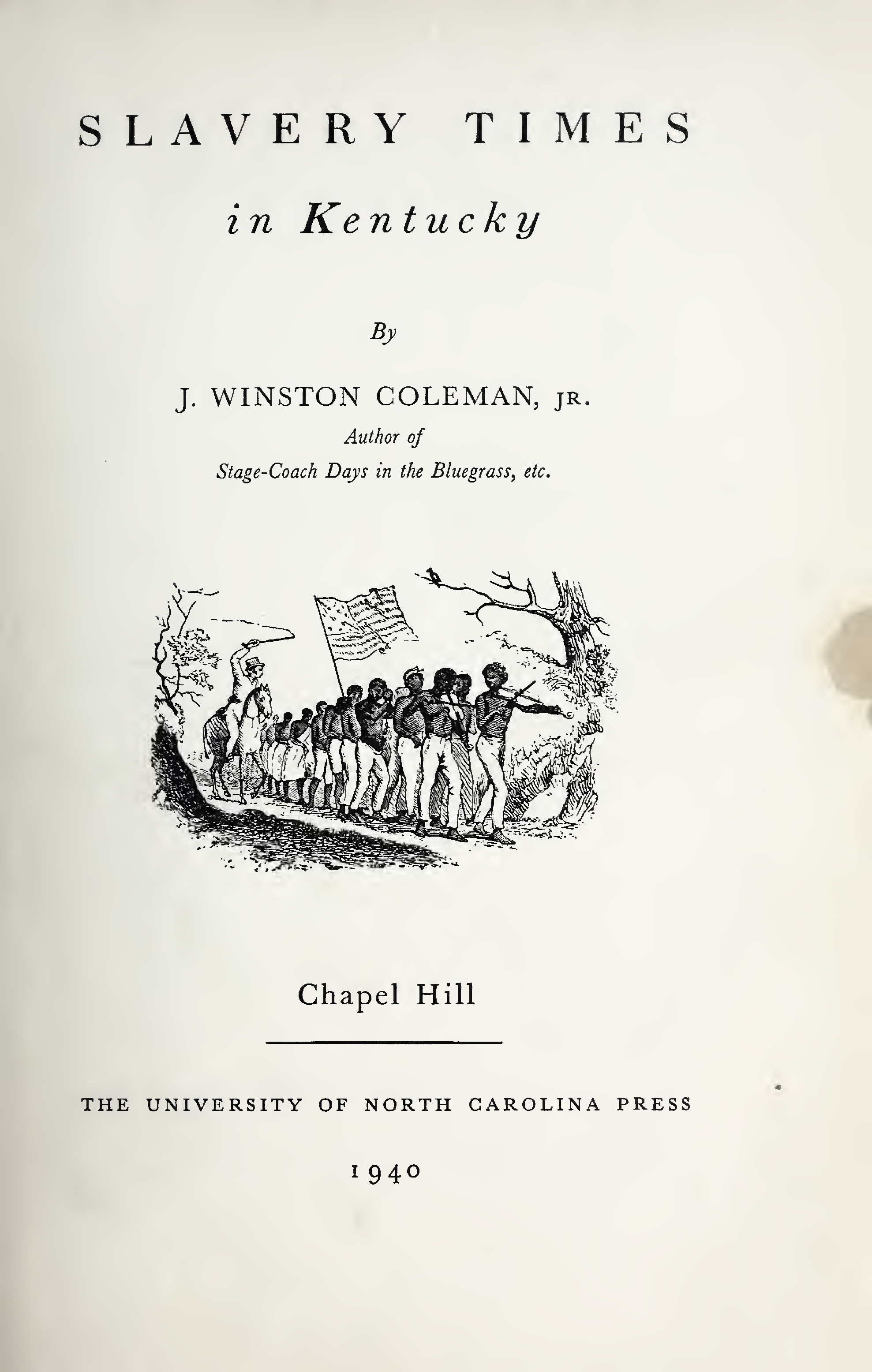 Slavery times in Kentucky