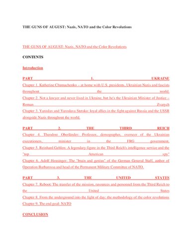 The Guns of August: Nazis, NATO and the Color Revolutions