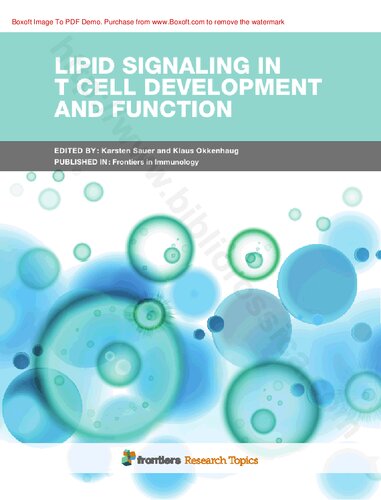 Lipid Signaling in T Cell Development and Function