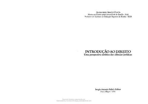 Introdução ao direito : uma perspectiva zetética das ciências jurídicas