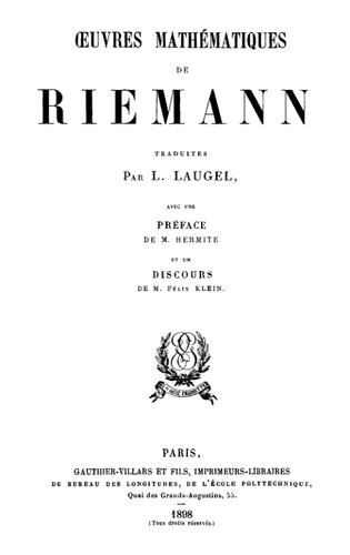 Oeuvres mathématiques de Riemann