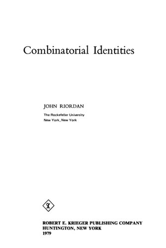 Combinatorial Identities