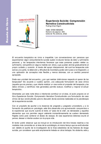 Experiencia Suicida: Comprensión Narrativa Constructivista
