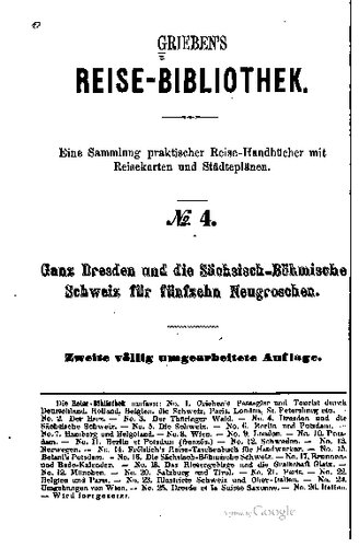 Zuverlässiger Wegweiser für Dresden, dessen Umgebungen und die Sächsisch-Böhmische Schweiz