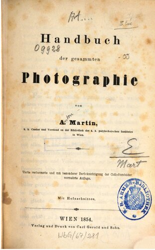 Handbuch der gesamten Photogrpahie