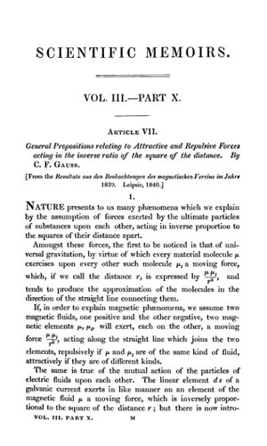 General Propositions relating to Attractive and Repulsive Forces acting in the inverse ratio of the square of the distance