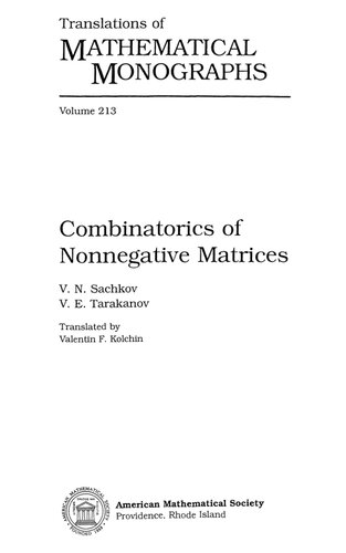 Combinatorics of Nonnegative Matrices