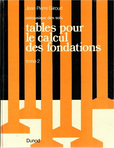 Tables pour le calcul des fondations. 2, Tassement