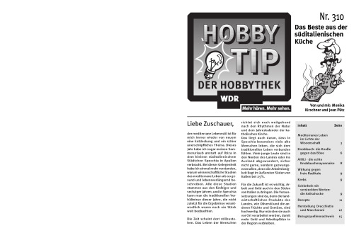 Hobbythek. Mit der Hobbythek gesund durchs Jahr. Die besten Rezepte.