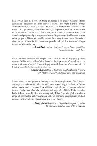 Properties of Rent: Community, Capital and Politics in Globalising Delhi