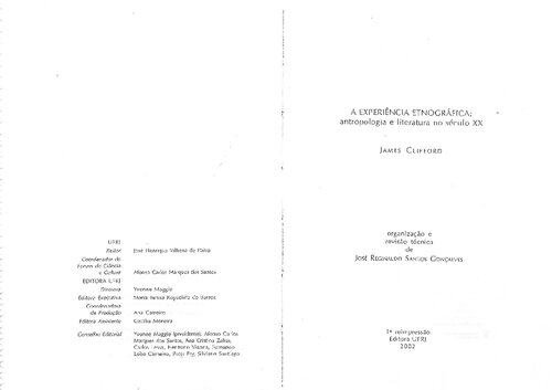 A experiência  etnográfica: antropologia e literatura no século XX