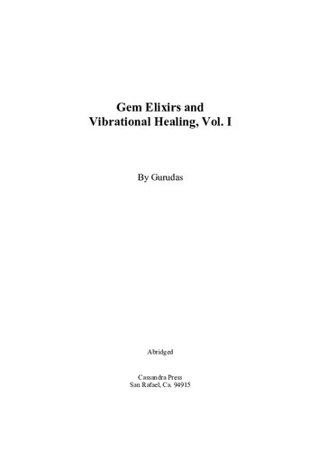 Gem Elixiers and Vibrational Healing vol I & II