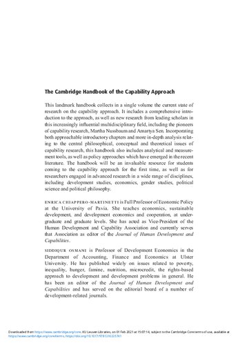 The Cambridge Handbook of the Capability Approach