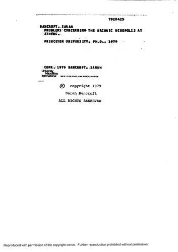 Problems concerning the Archaic Acropolis at Athens