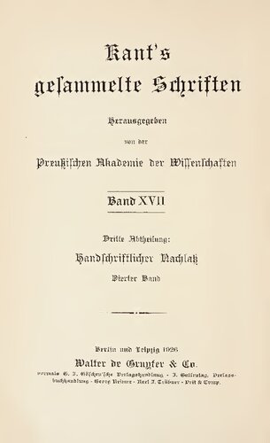 Hansschriftlicher Nachlaß / Metaphysik : Erster Teil