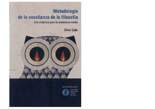 Metodología de la enseñanza de la filosofía Una didáctica para la enseñanza media