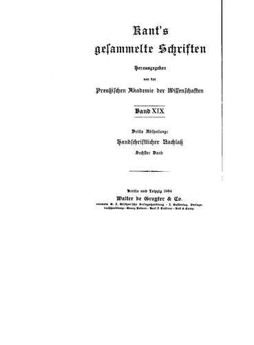 Hanschriftlicher Nachlaß / Moralphilosophie, Rechtsphilosophie, Religionsphilosophie