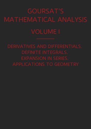 A Course of Mathematical Analysis, Volume I