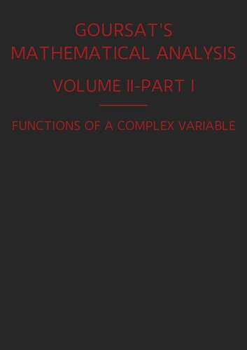 A Course of Mathematical Analysis, Volume II, Part I